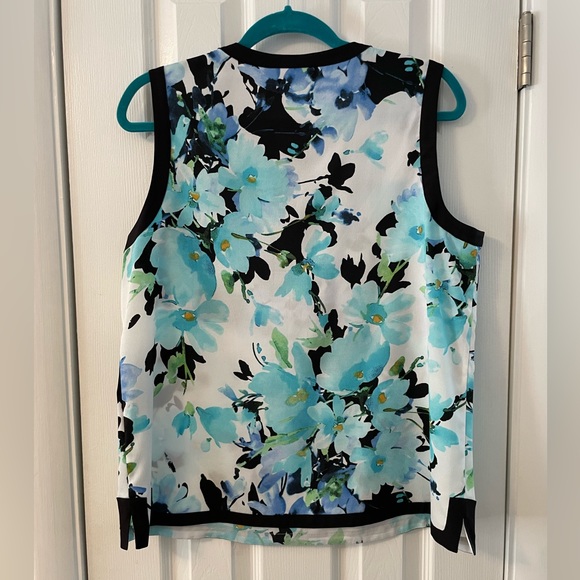 Karl Lagerfeld Floral Sleeveless Blouse NWOT Sz L - Picture 3 of 4